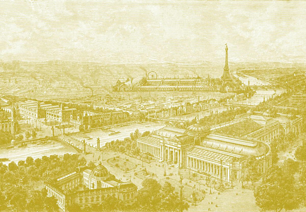 - Papier peint panoramique gravure Paris 1900 390x270cm