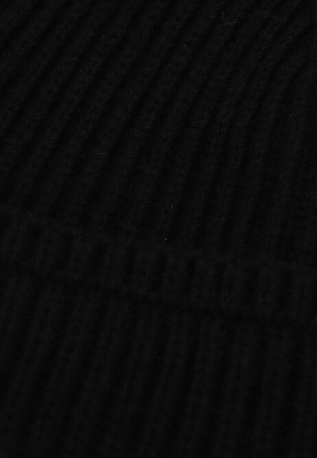 Mens Black Ribbed Fisherman Beanie
