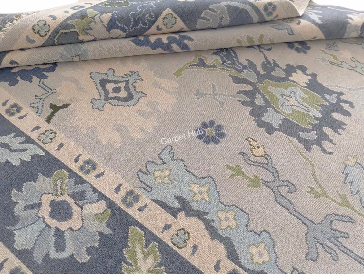 12x15 Gray Black & Olive Green Oushak Rug, Hand Knotted Modern Oushak Carpet, Made to Order in Any Size, Large Area Rug, Vintage Style