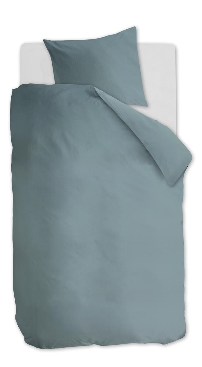 Ambiante Cotton Uni dekbedovertrek - Effen - Eenpersoons - 140x200/220 cm - Blauw