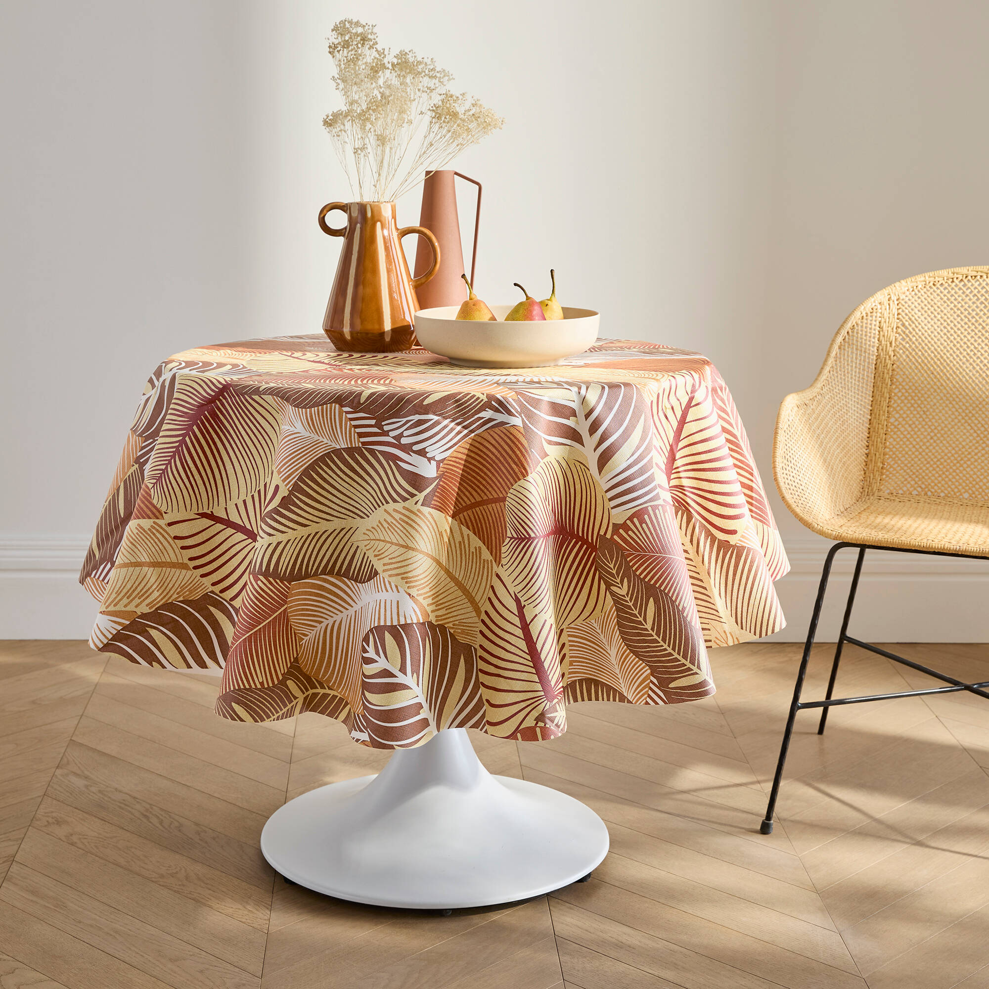 Nappe toile cirée imprimé grandes feuilles