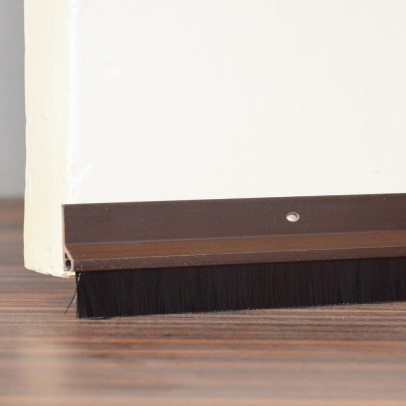 Bas de porte rigide à visser avec brosse brun 100 cm CONFORTEX