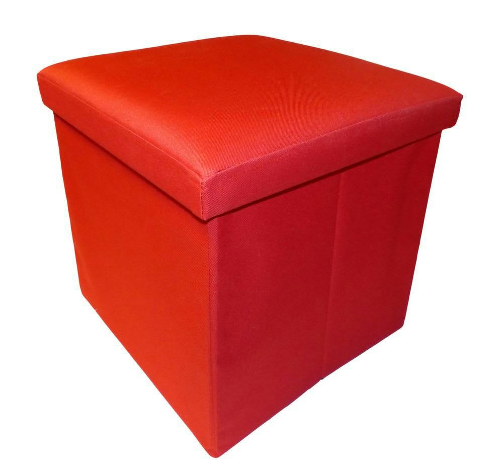 - Pouf pliable oxford rouge
