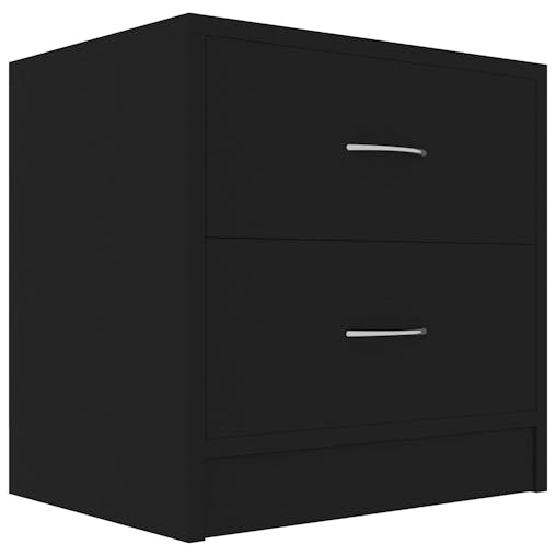 NNEVL Bedside Cabinets 2 pcs Black 40x30x40 cm Chipboard