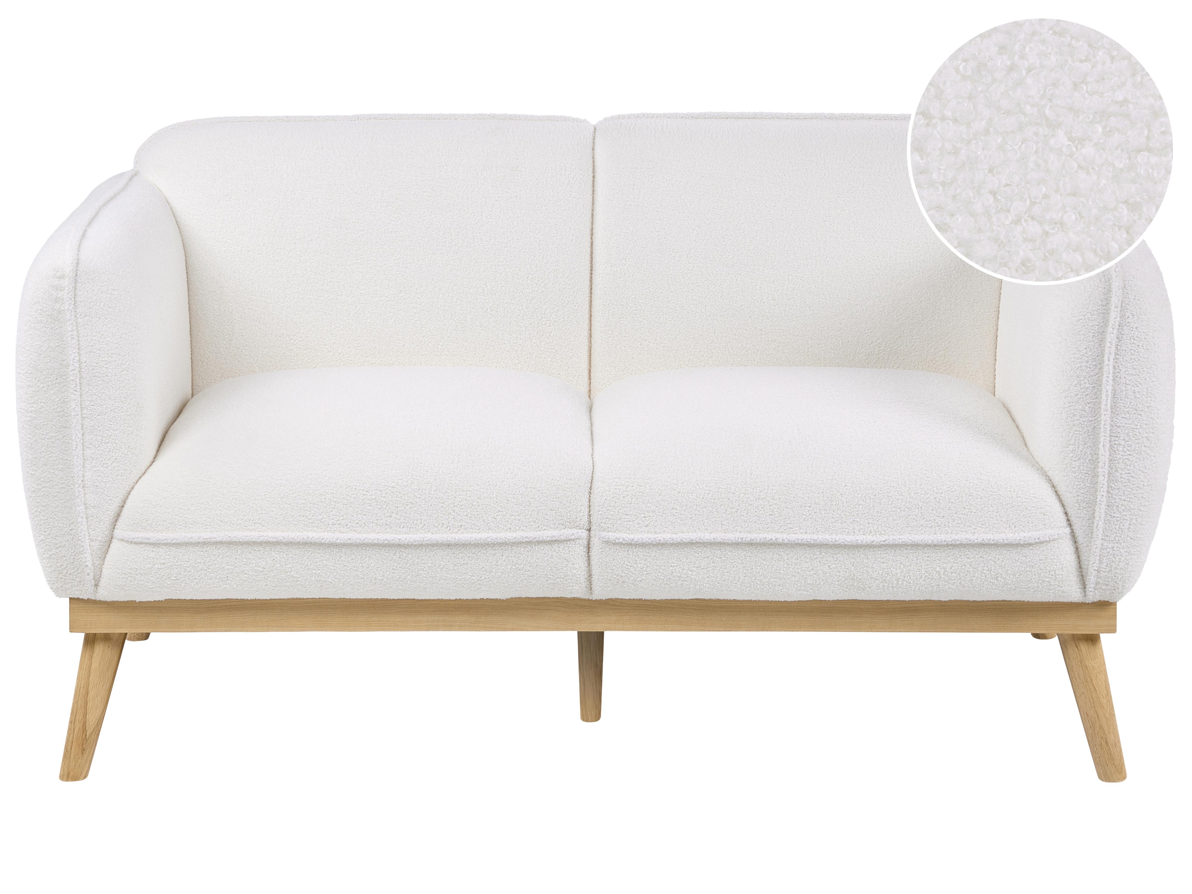 Living Room Set 5 Seater LJUNG Boucle White