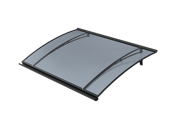 ARCTOM Auvent LARA 120x83,5, couleur anthracite RAL7016, plaque anthracite