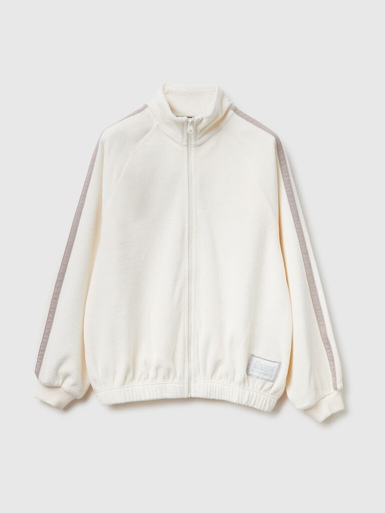 Sweatshirt in chenille with high neck