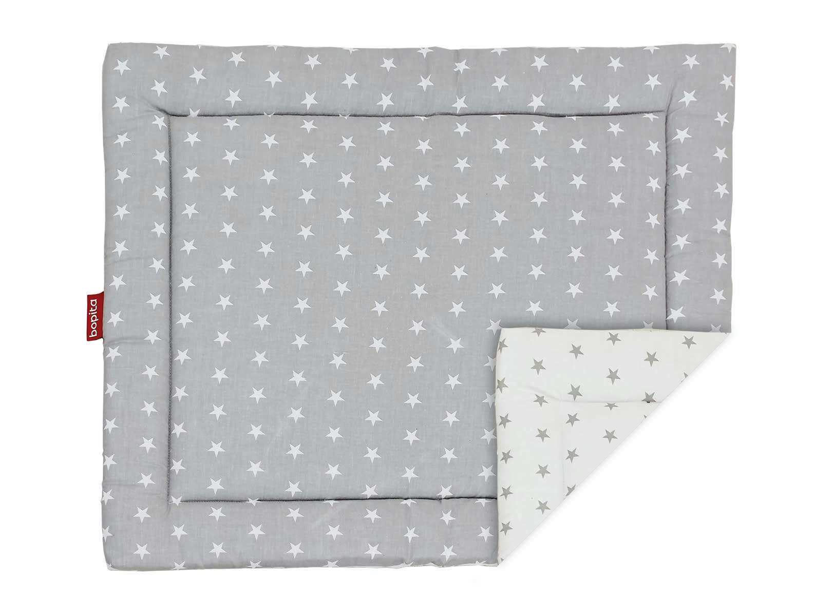 JOUET ÉVEIL - Tapis de parc avec etoiles gris et blanc