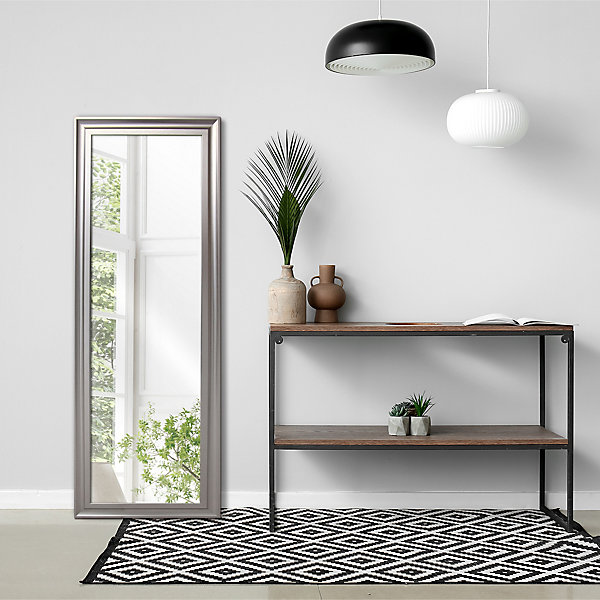 Miroir modern Dada Art l.40 x H.140 cm gris argent