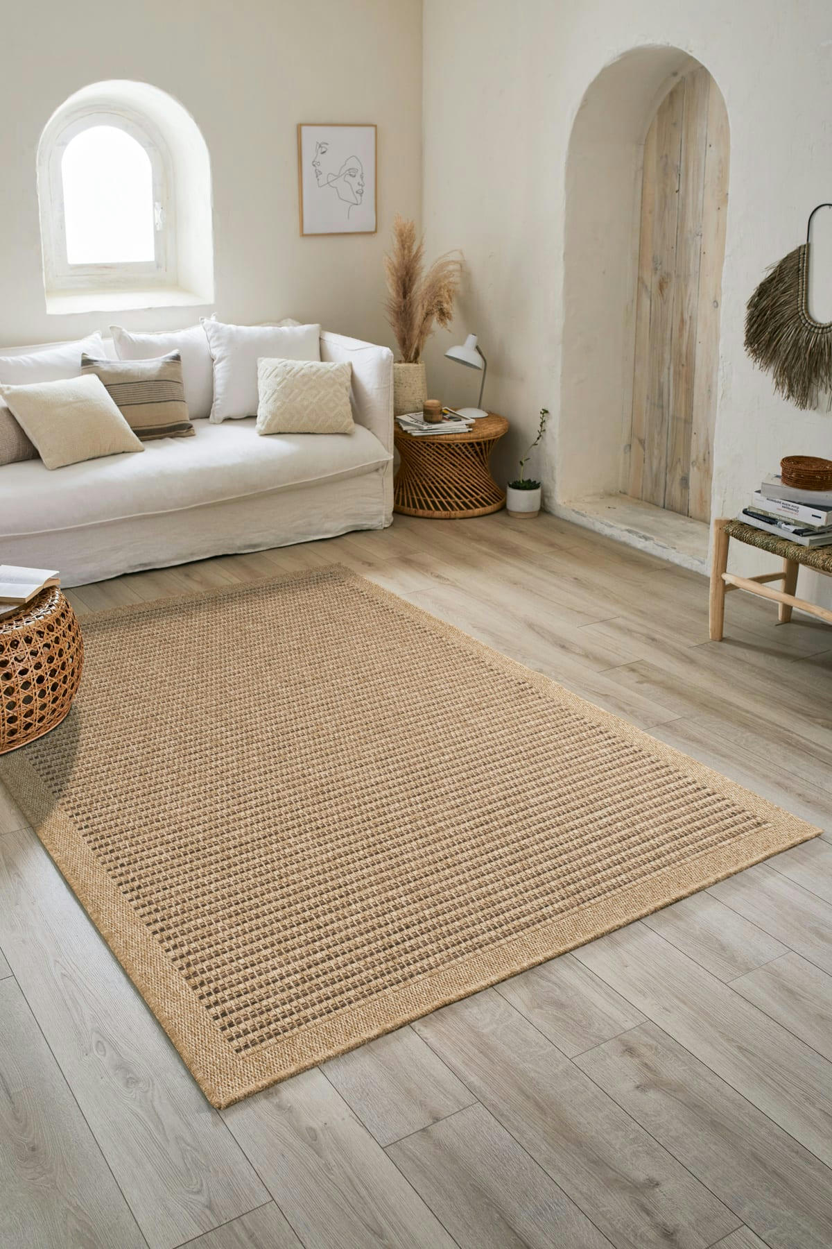 NATURE - Tapis intérieur et extérieur aspect jute marron 120x170