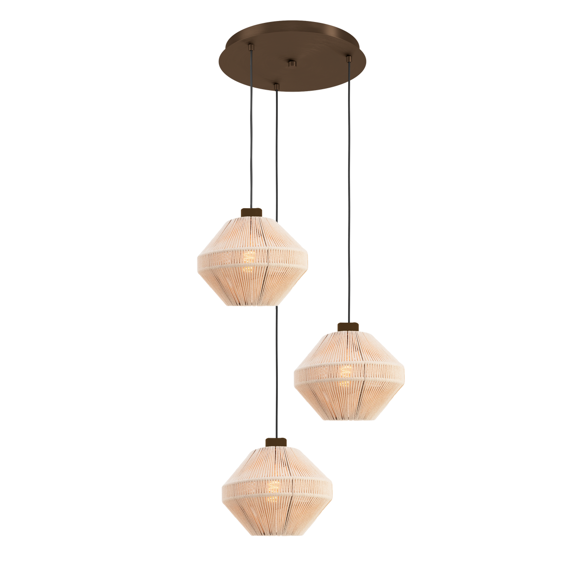 EGLO hanglamp Orimini - Ø 48 cm - crème/brons - textiel
