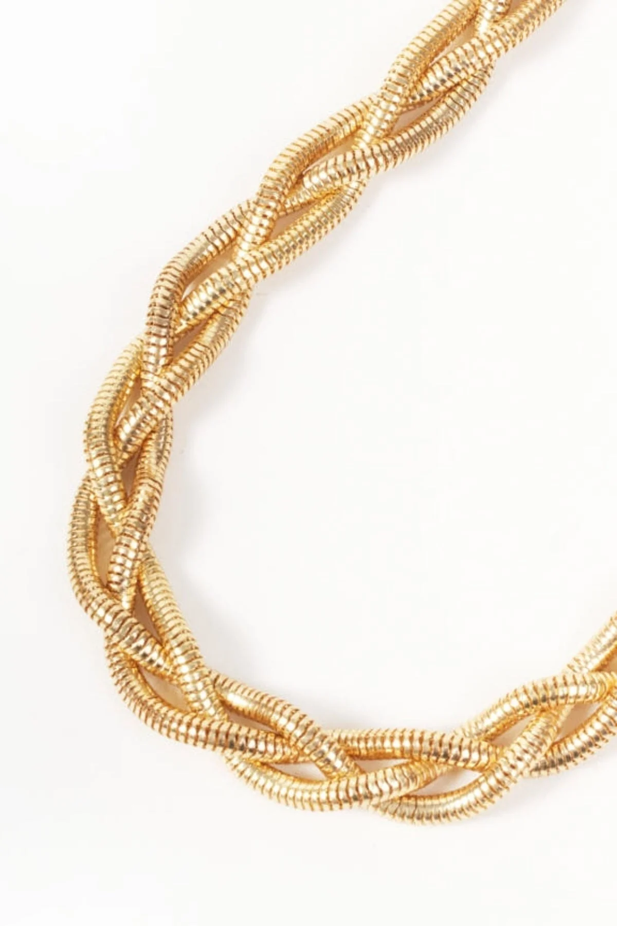 Gold Chunky Plaited Necklace
