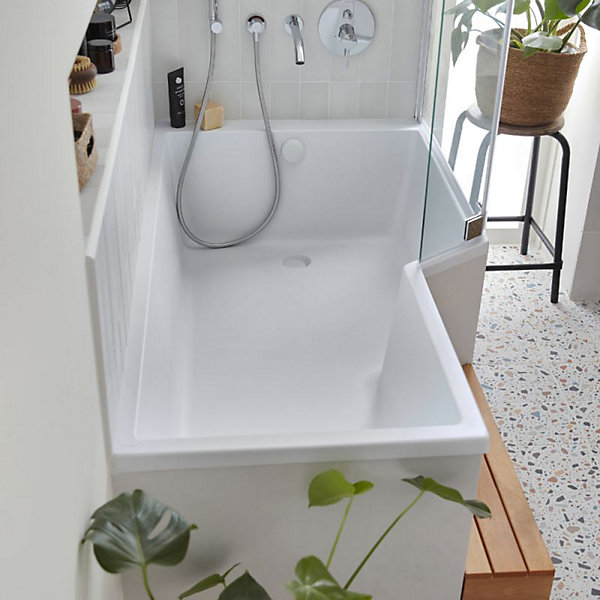 Baignoire bain douche 180 x 90 cm JACOB DELAFON Neo blanc mat droite