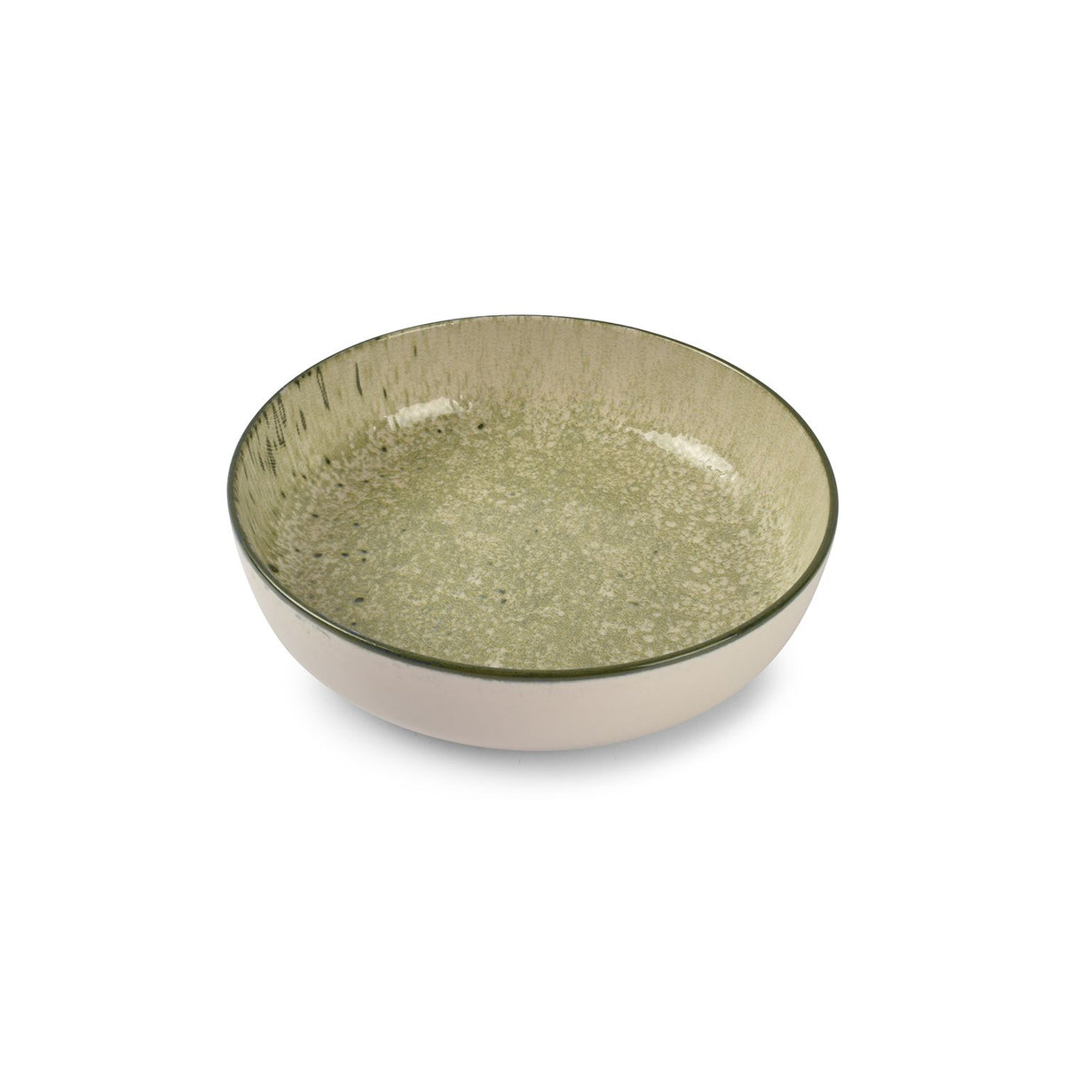 Ona - Diep bord 18,5xH5cm groen Gravel - Set van 6
