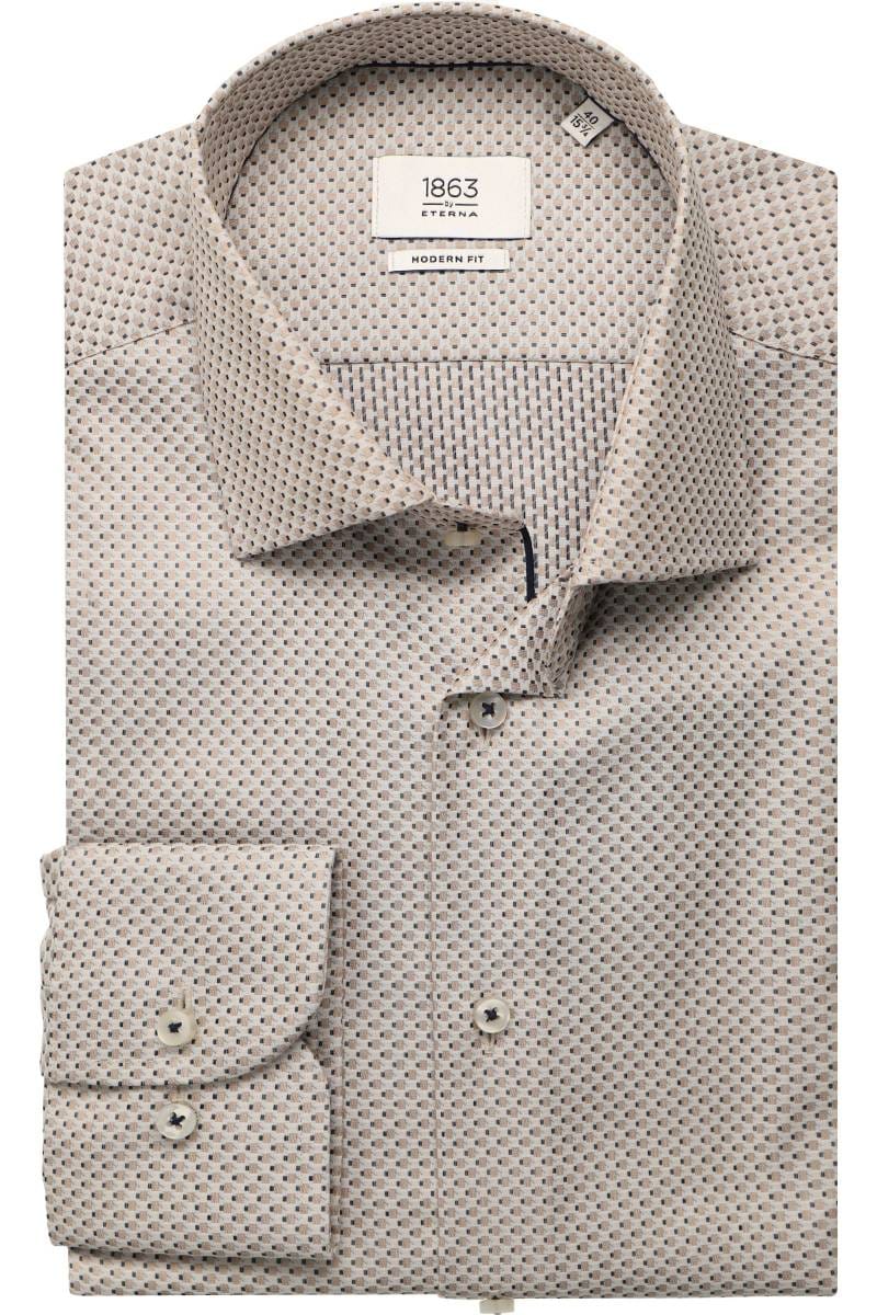 ETERNA 1863 Modern Fit Hemd dunkelbraun, Strukturiert