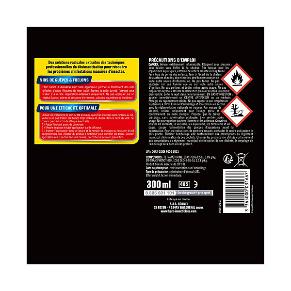 Mousse nid de guêpes et frelons Kapo 300ml