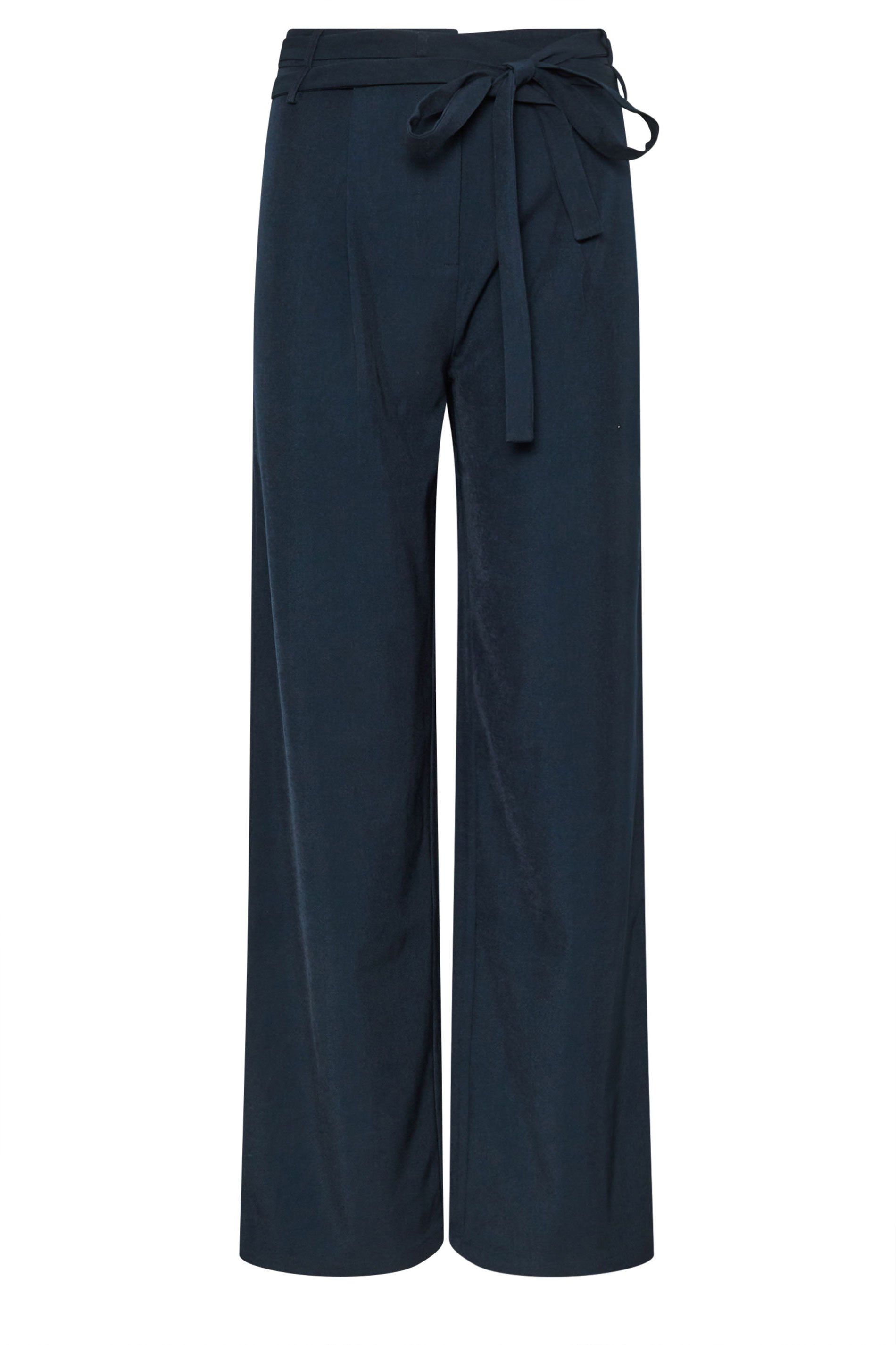 Long Tall Sally Tall Double Belt Tie Wide Leg Trousers