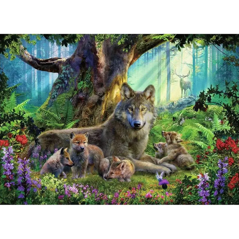 Puzzle Wölfe im Wald