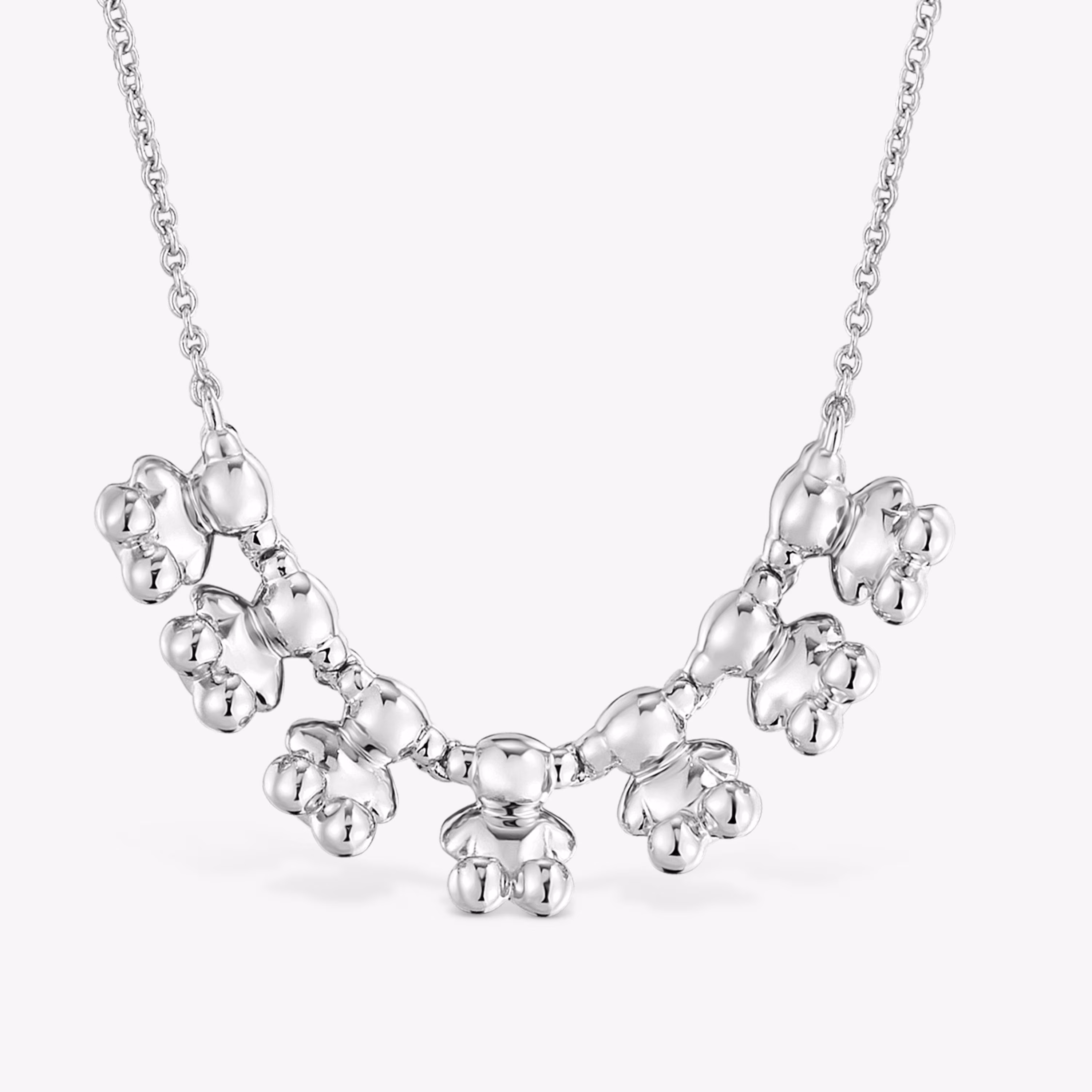 Collar corto de plata y detalle Bold Bear