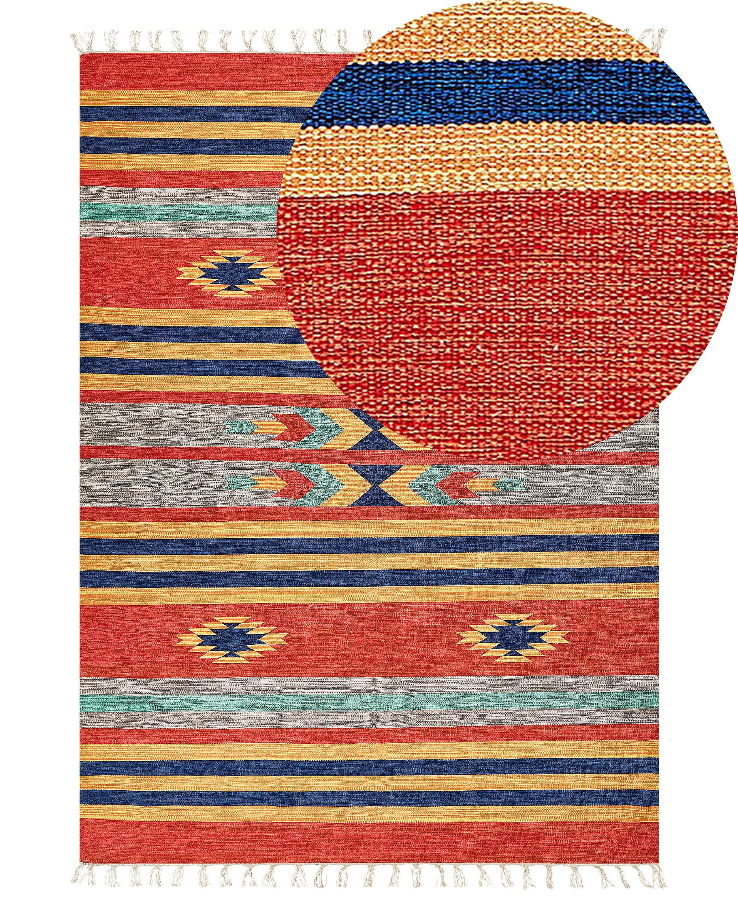 Dywan bawełniany kilim 140 x 200 cm wielokolorowy