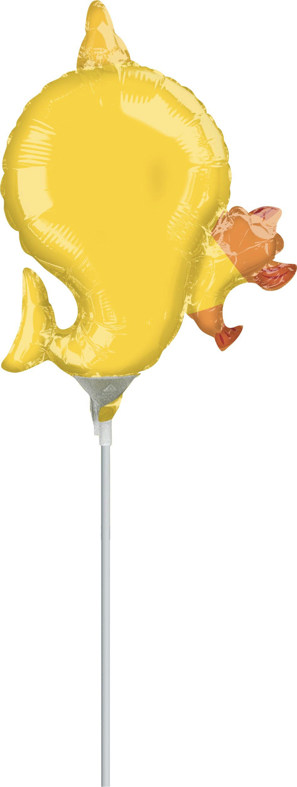 Baby Shark& Ninimo Satin Mini-Shape Foil Balloon, Yellow, Air-Filled for Birthday Party