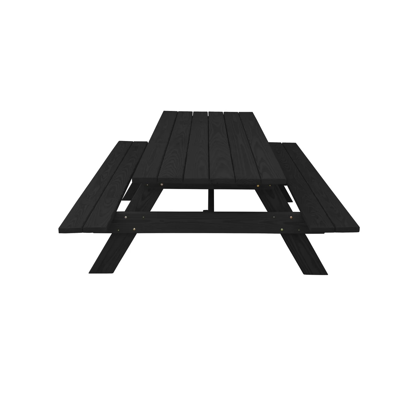 HomeRoots 94 Charcoal Solid Wood Outdoor Picnic Table