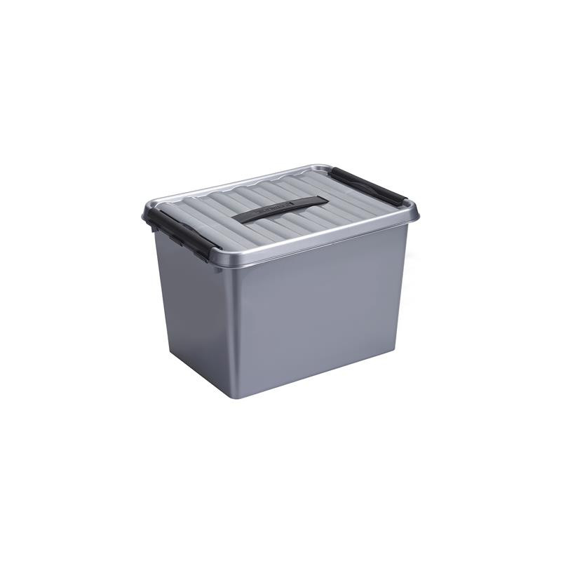 Box de rangement Q-line avec couvercle à clips gris 22 L SUNWARE