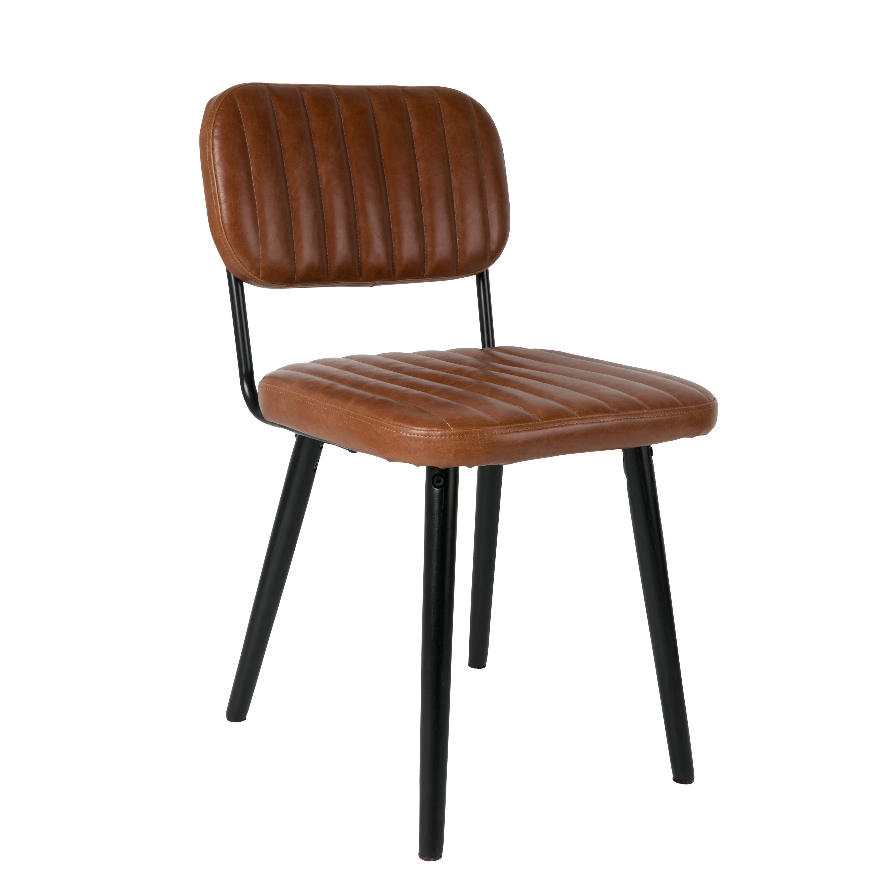 Housecraft Living Jake Worn Eetkamerstoel Kunstleer Bruin