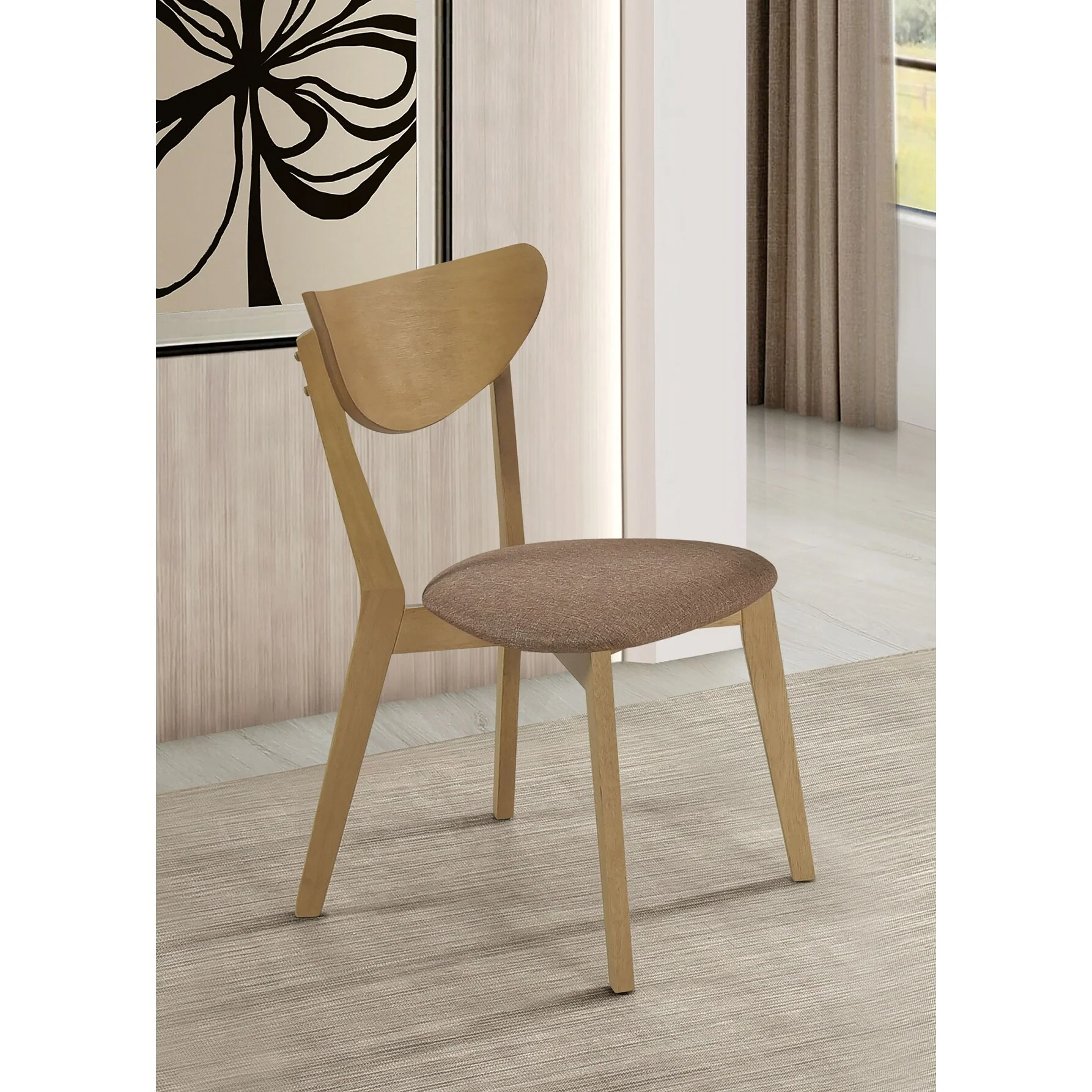 Elowen Light Walnut Wood Dining Side Chair (Set of 2)