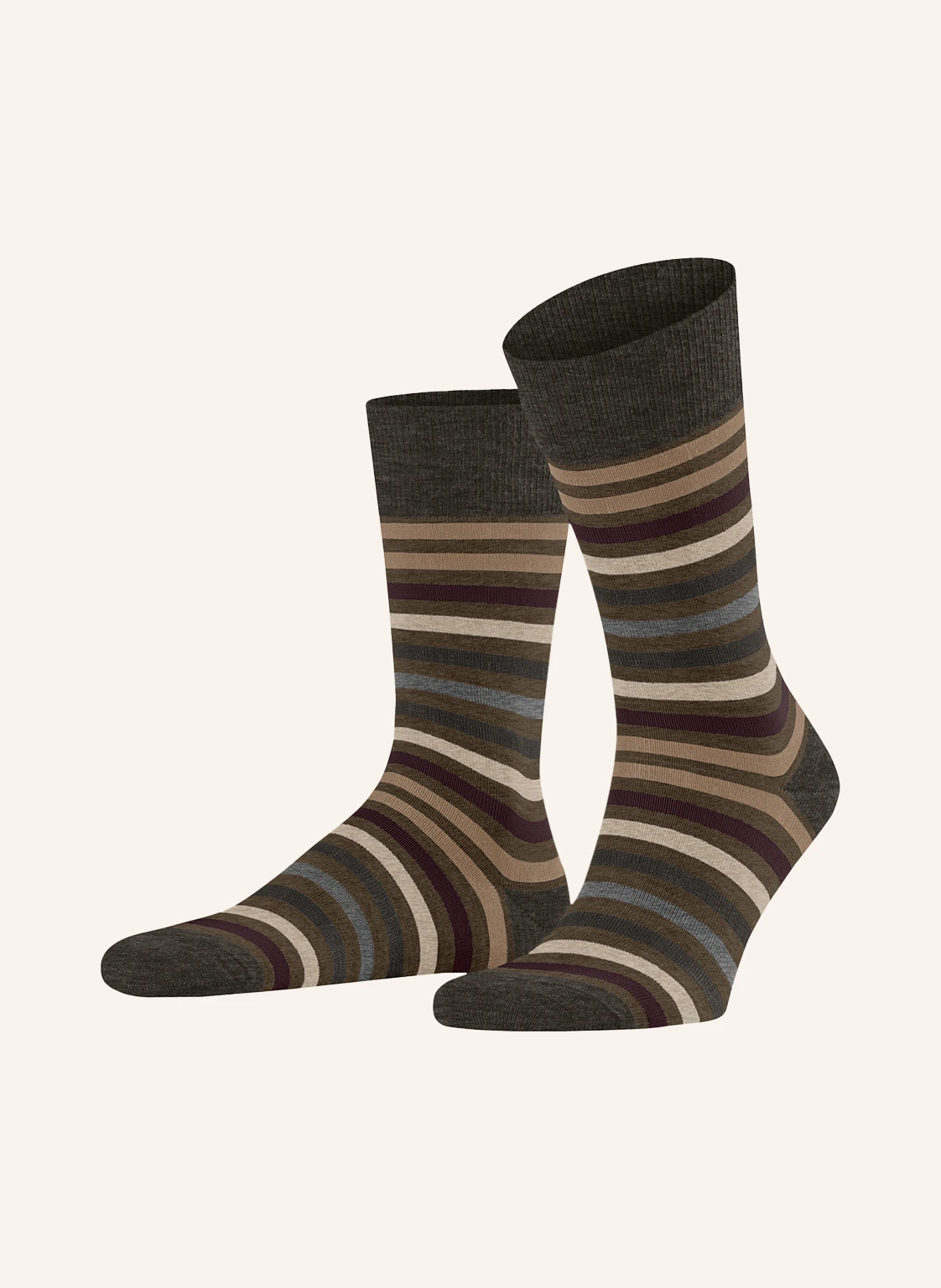 FALKE Strümpfe TINTED STRIPE mit Merinowolle