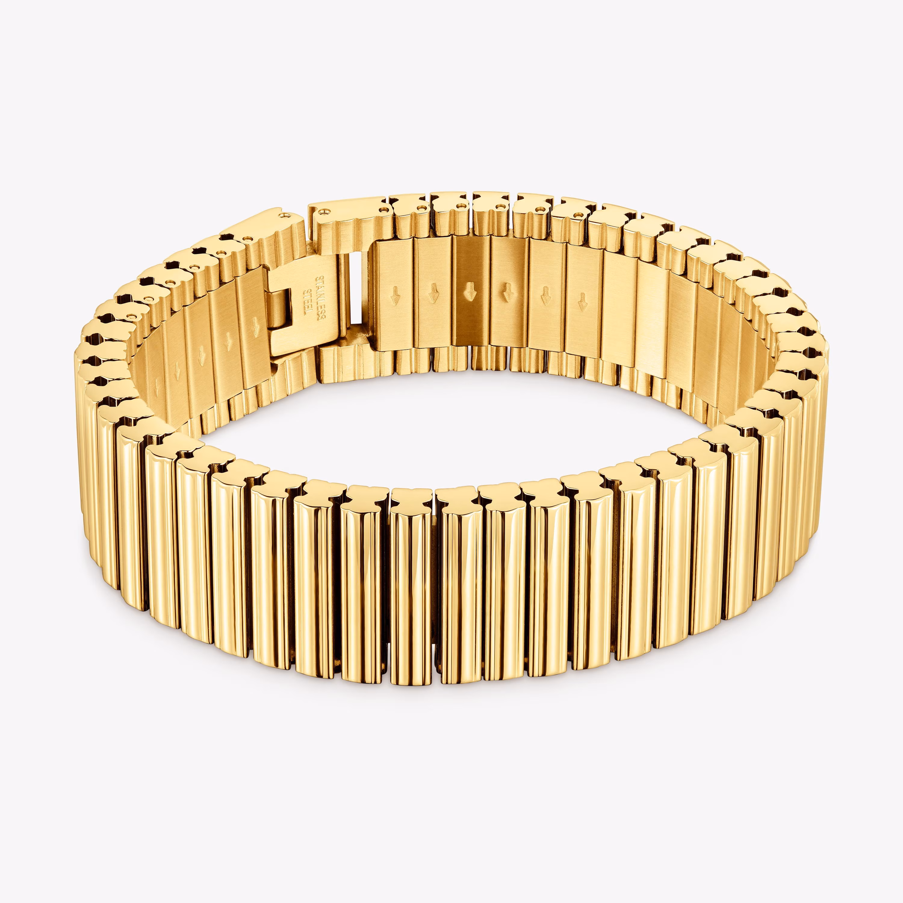 Pulsera de eslabones en acero en color dorado 18 mm TOUS 1950