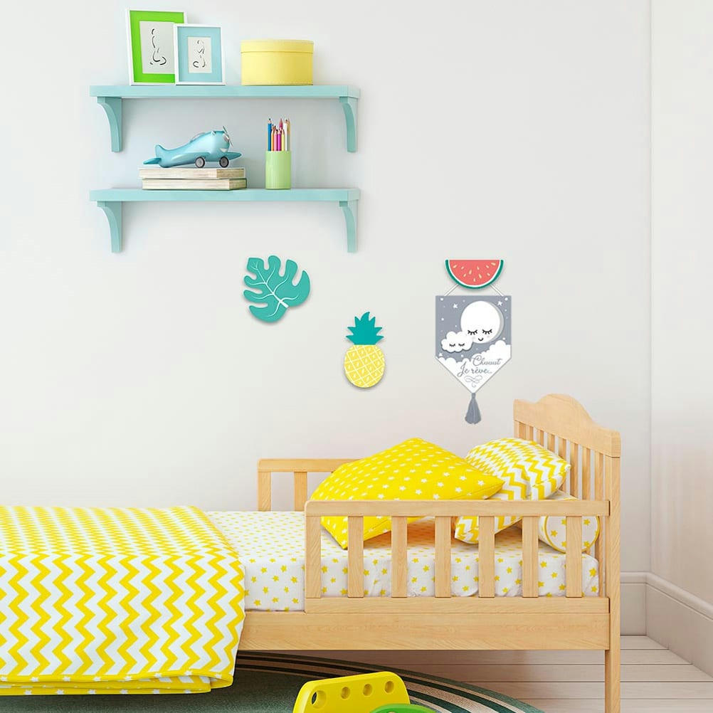 ANANAS - Crochets patères enfants ananas pastèque - Lot de 3