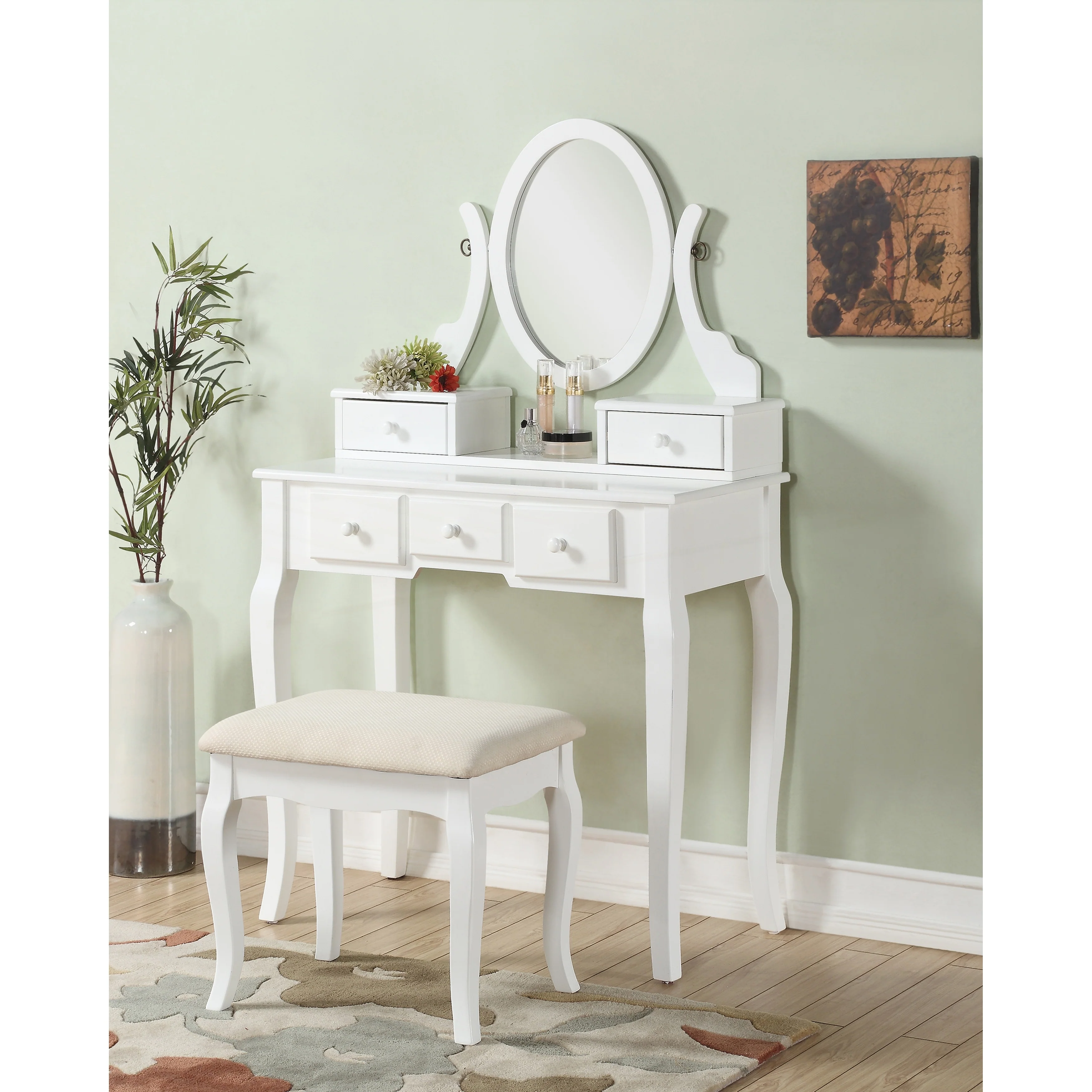 Ashley Wood Make-Up Vanity Table and Stool Set