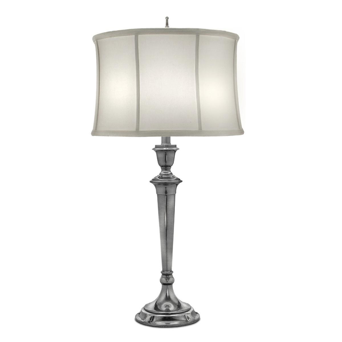 Lampa stołowa vintage antyczny nikiel Syracuse 1xE27x60W wys:78,7cm Stiffel