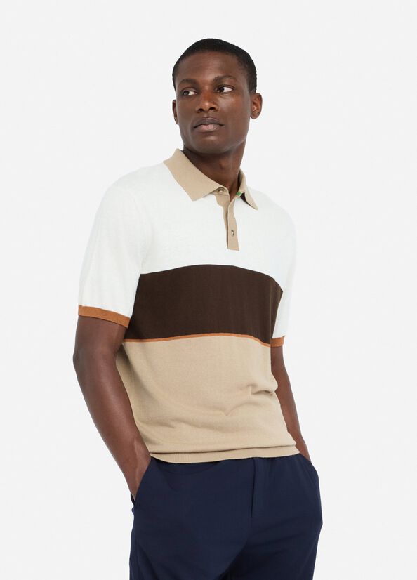 Polo in maglia di cotone e seta