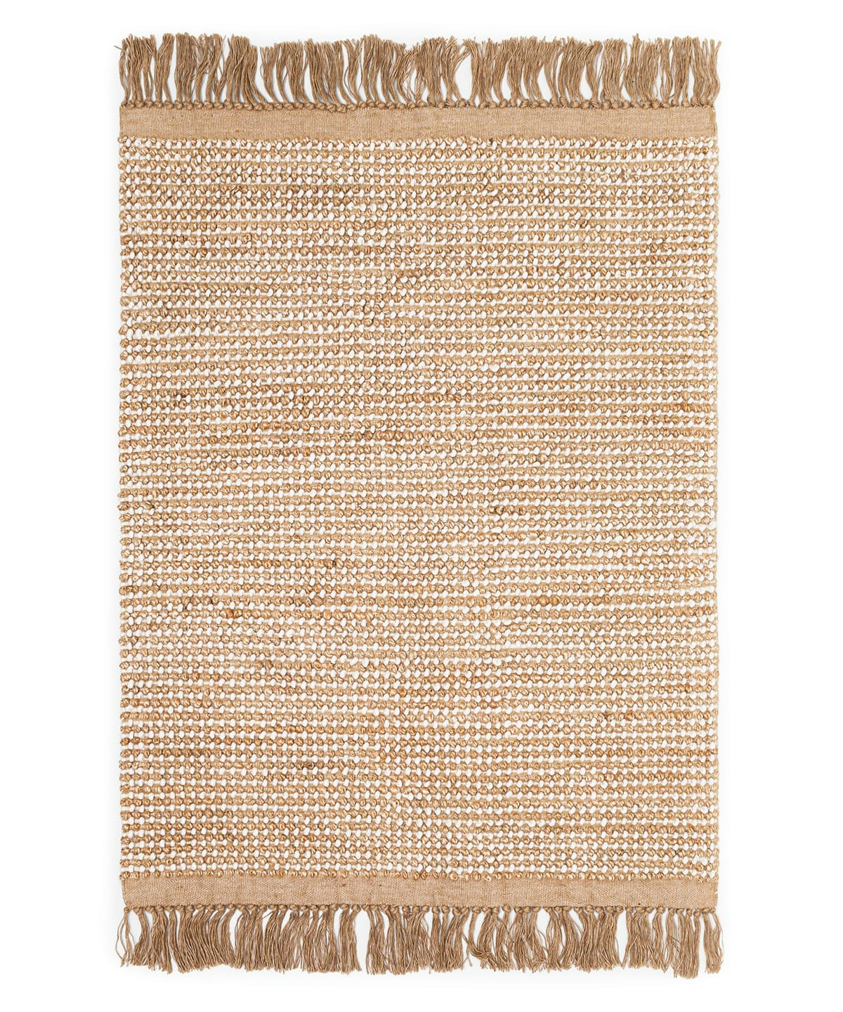 BUBBLES - Tapis style naturel tissé main jute et laine 140x200
