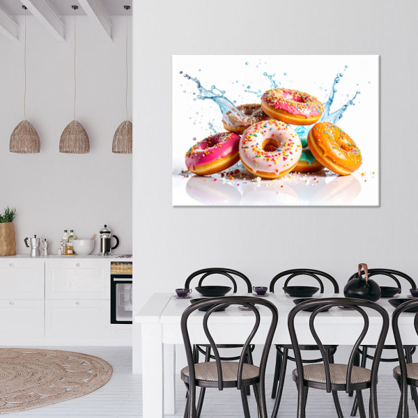 Obraz do kuchni jadalni, Donuty Pączki Ciasteczka 30x20