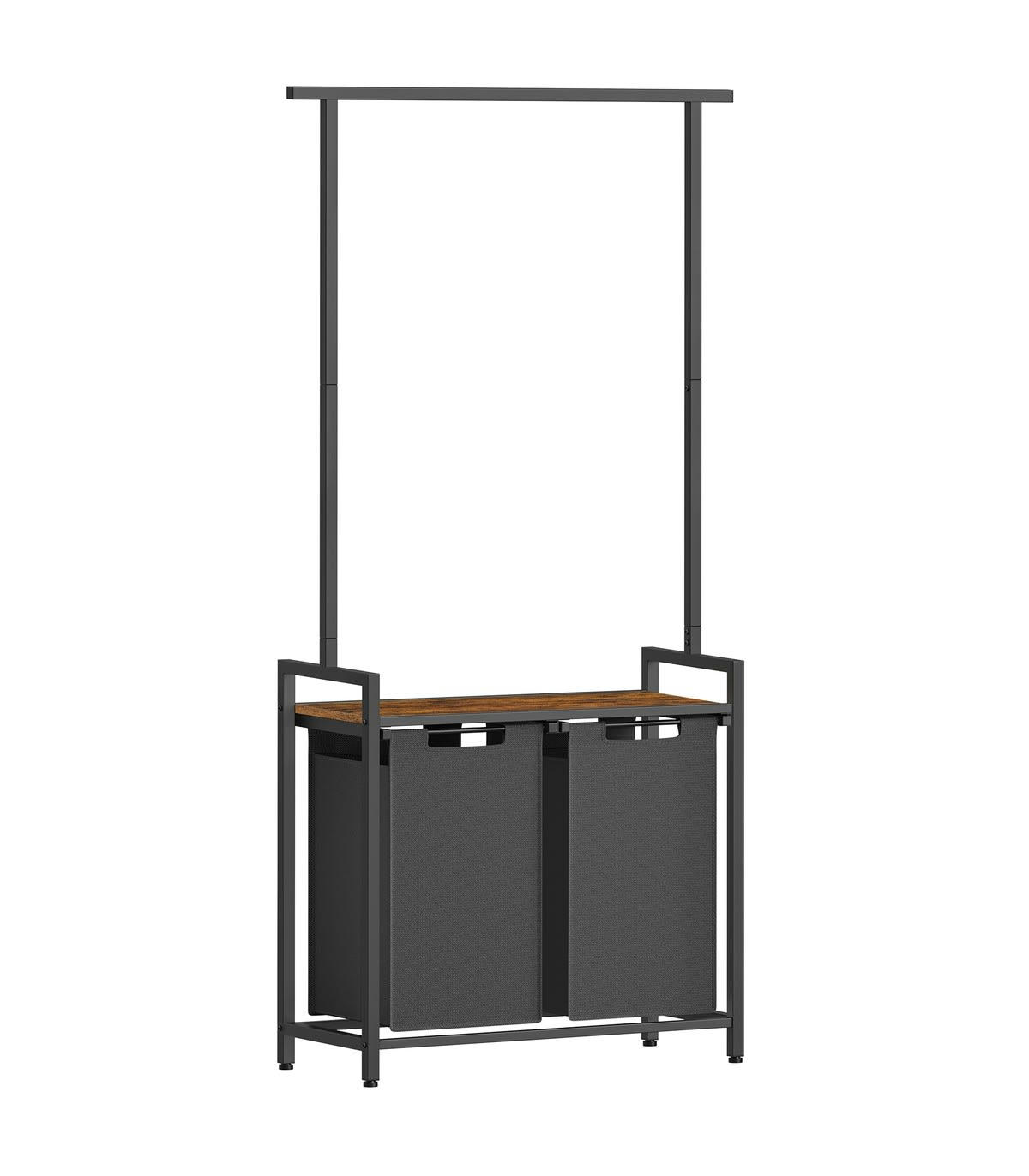 - Meuble de rangement salle de bain avec panier à linge intégré