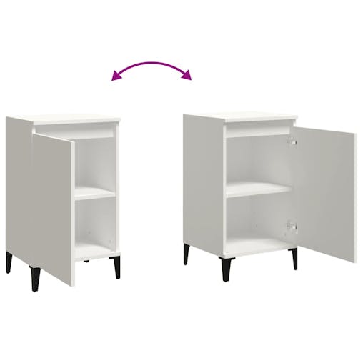 NNEVL Bedside Cabinets 2 pcs White 40x35x70 cm Engineered Wood