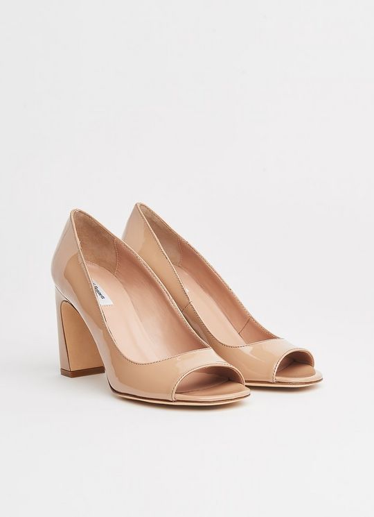 Harper Nude Patent Peeptoe Courts