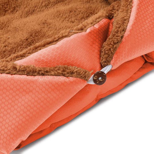 SOGA 2X Orange Dual-purpose Cushion Nest Cat Dog Bed Warm Plush Kennel Mat Pet Home Travel Essentials