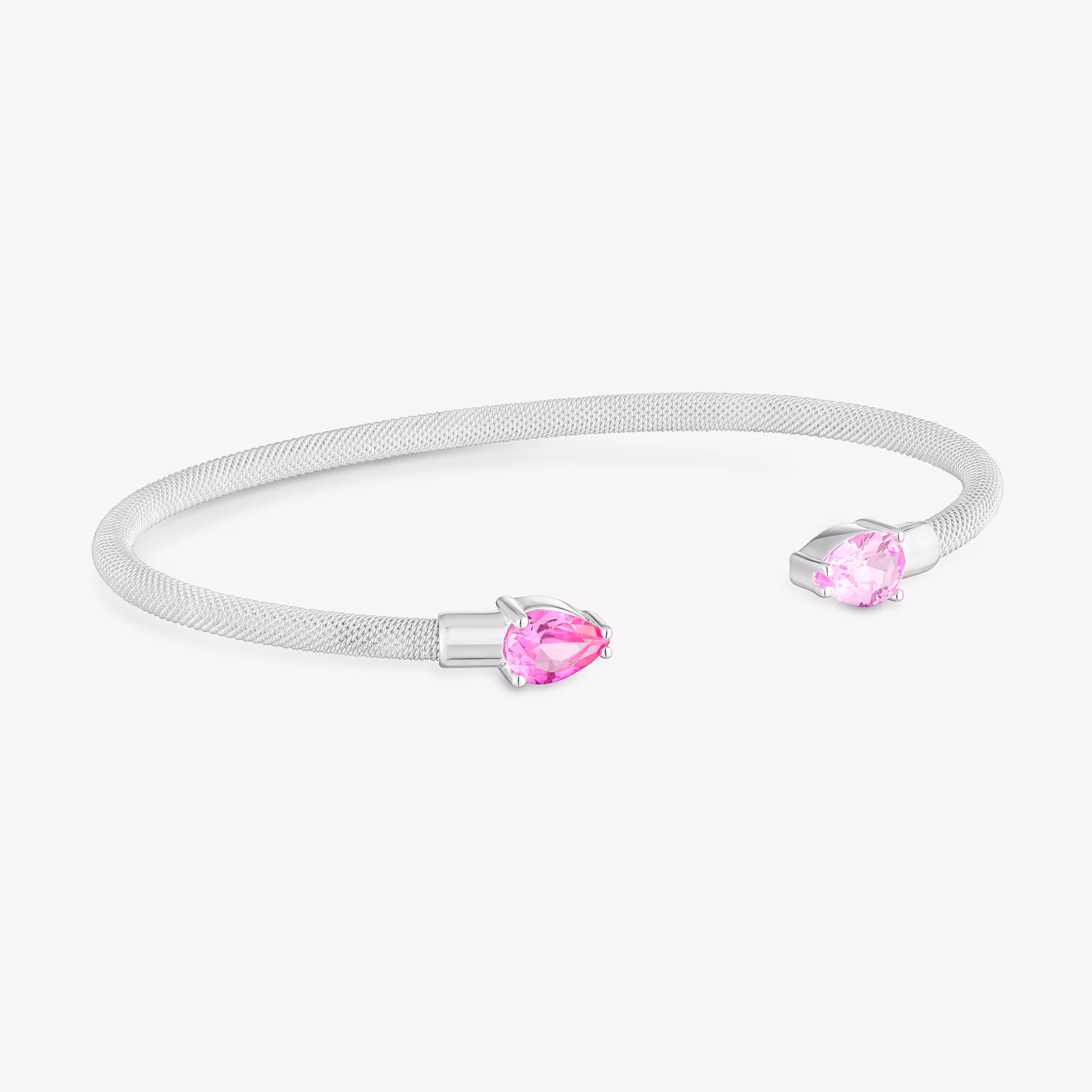 Pulsera esclava de plata y gemas creadas en laboratorio TOUS Mesh LGG