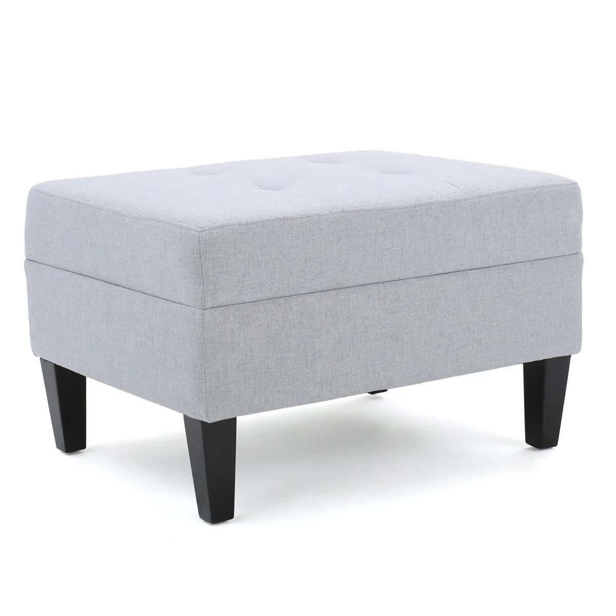Rectangular Upholstered Ottoman Light Grey
