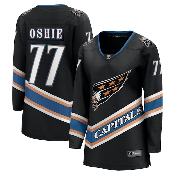 TJ Oshie Washington Capitals  Women's Alternate 50th Anniversary Premier Breakaway Player Jersey - Black/Navy