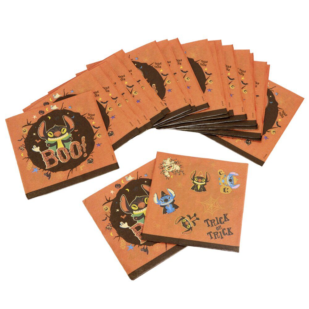 Serviette papier x20 Disney Stitch Halloween orange 16,5x16,5cm