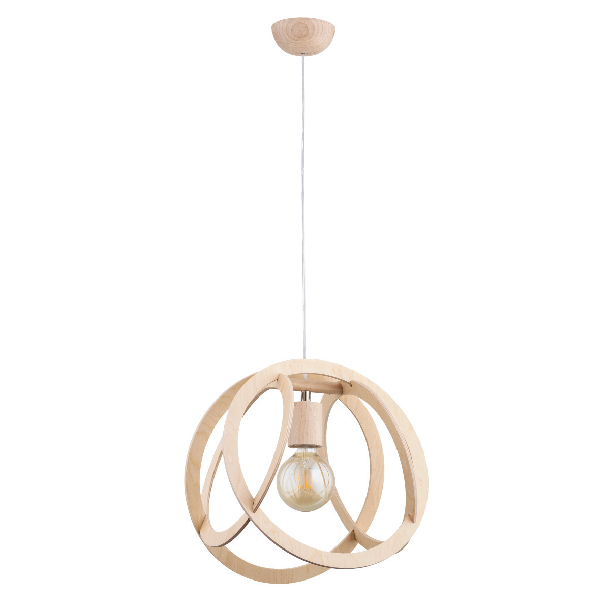 Lampa wisząca jasne drewno LORENA 1xE27x15W wym: 105x36x36 cm Alfa