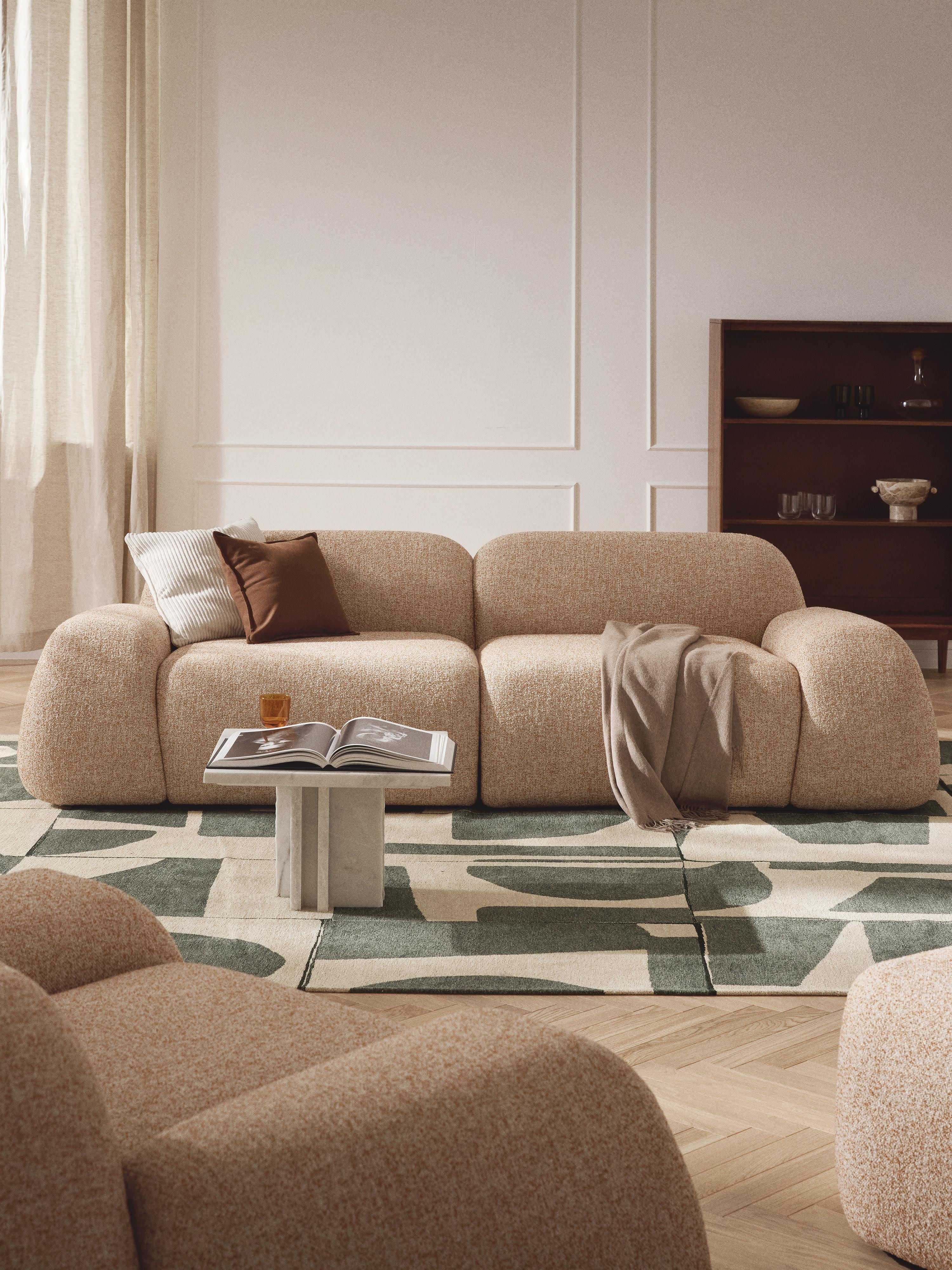Modulares Bouclé-Sofa Wolke (3-Sitzer)