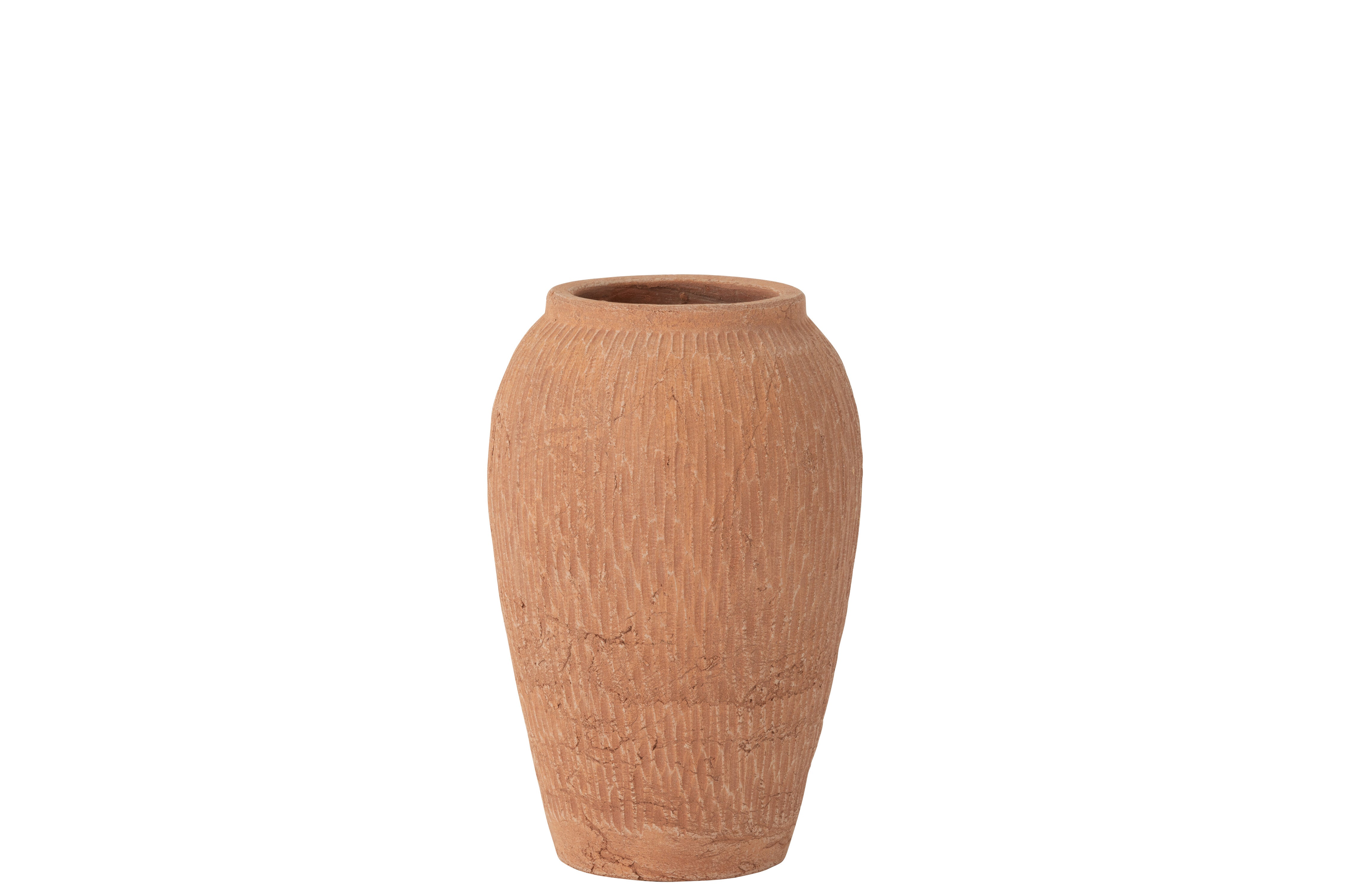 J-Line vaas Kaia Terracotta - keramiek - bruin - small - Ø 16 cm