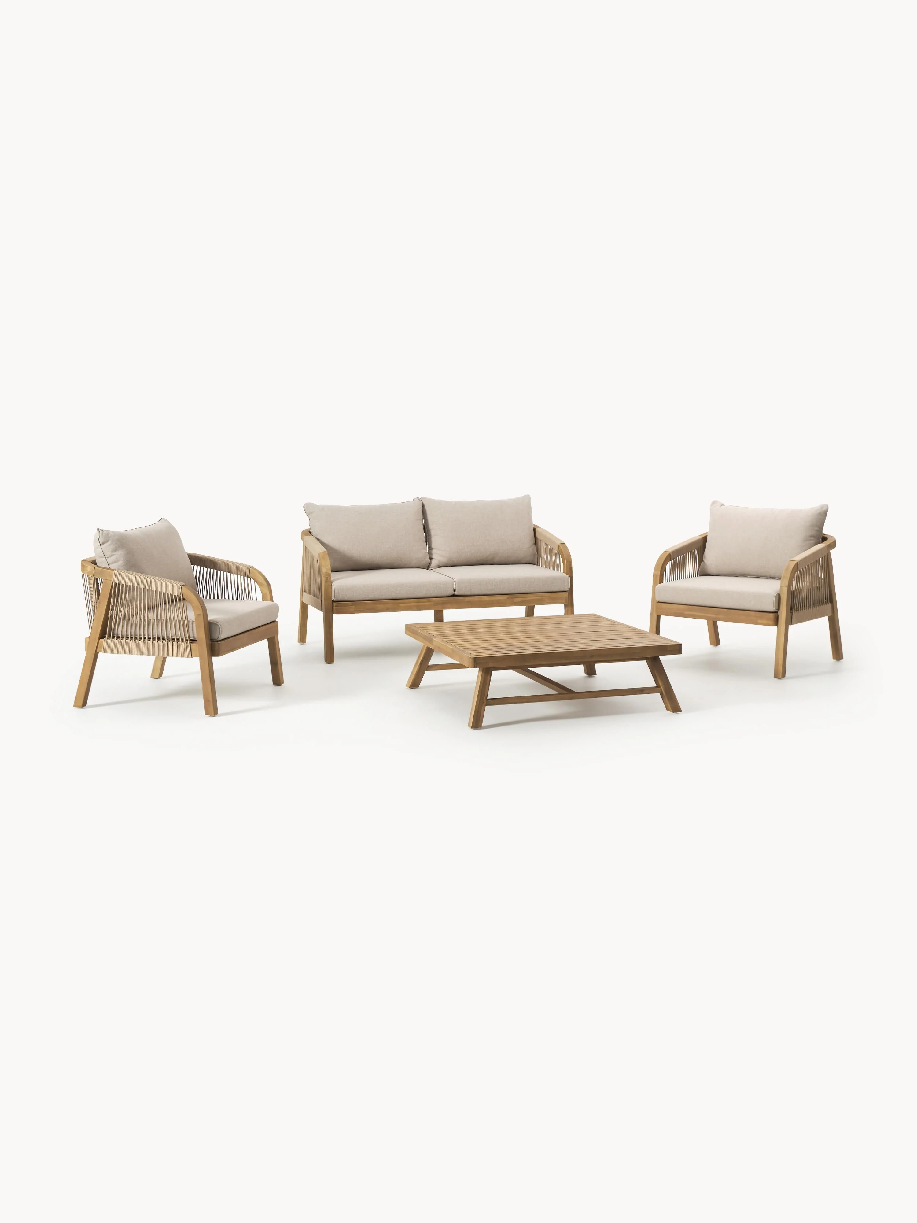 Garten-Lounge-Set Lu aus Akazienholz, 4er-Set