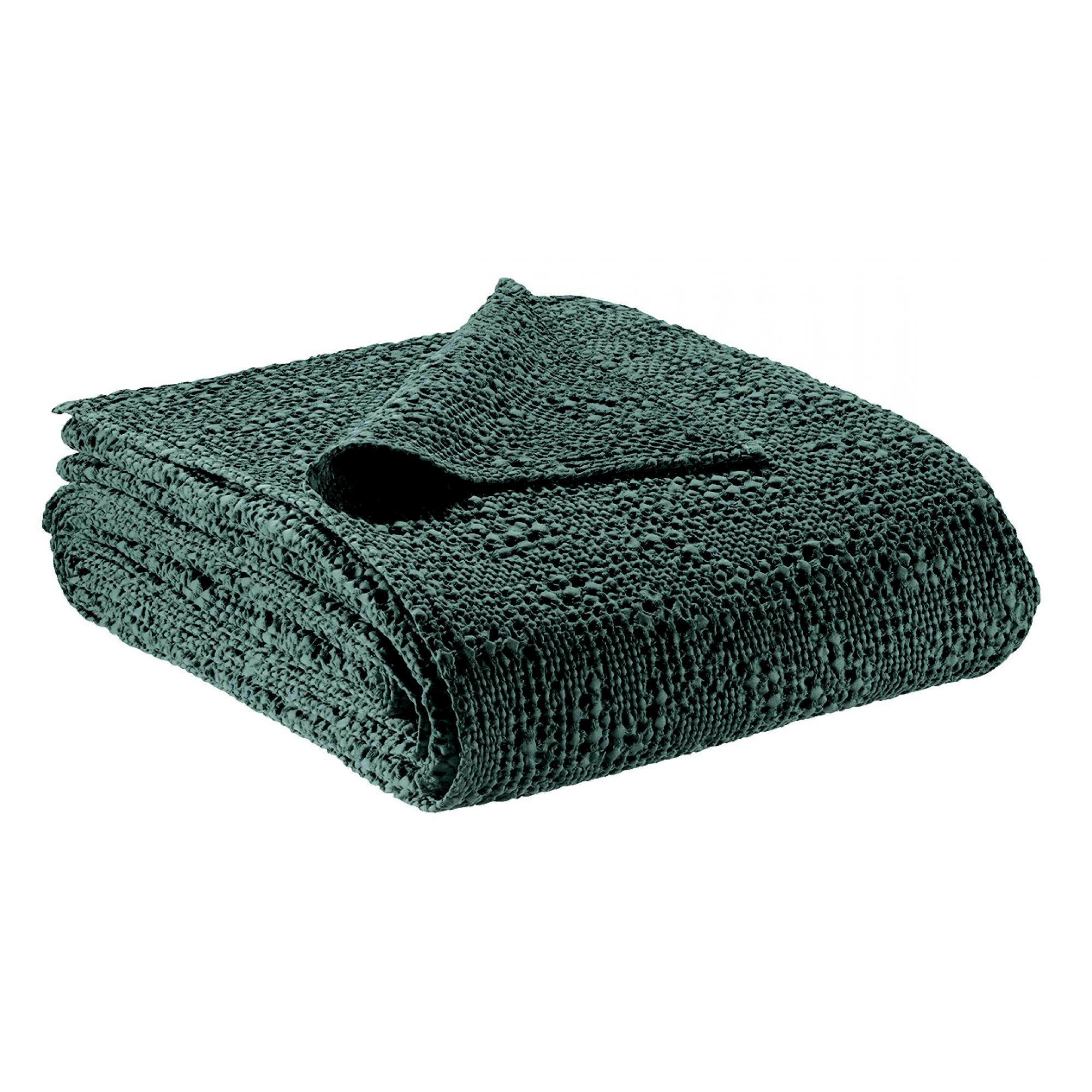 TANA - Plaid   en coton prusse 140 x 200